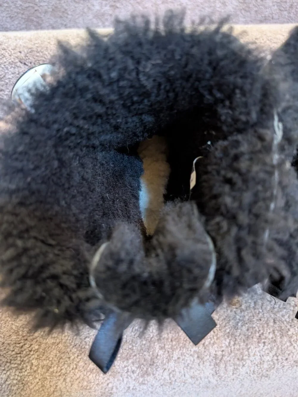 Ugg kids Bailey Bow II boot black suede sheepskin will lined kids size 3